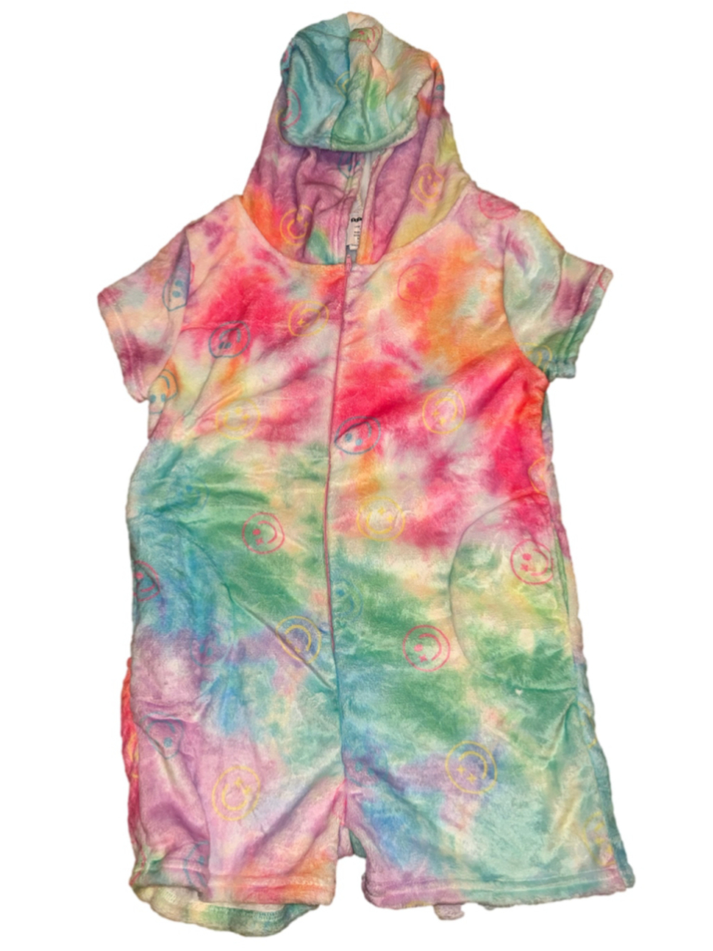 Girls iscream Tie-Dye Smiley Face Romper cover up Size 14